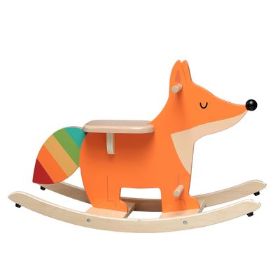 Vilac Wooden Fox Horse by Andy Westface - Stimulates Motor Skills, Balance and Imagination - Essential Birth Gift - Safety Guarantee with Anti-tip Pads, 7420, Black