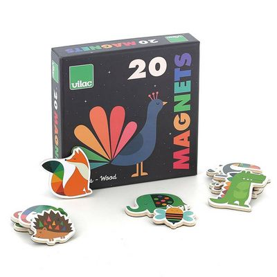 Vilac - Set of 20 Animal Magnets by Andy Westface - Immerse Yourself in The Rainbow Universe with These Colourful Wooden Magnets - Stimulate Imagination and Creativity