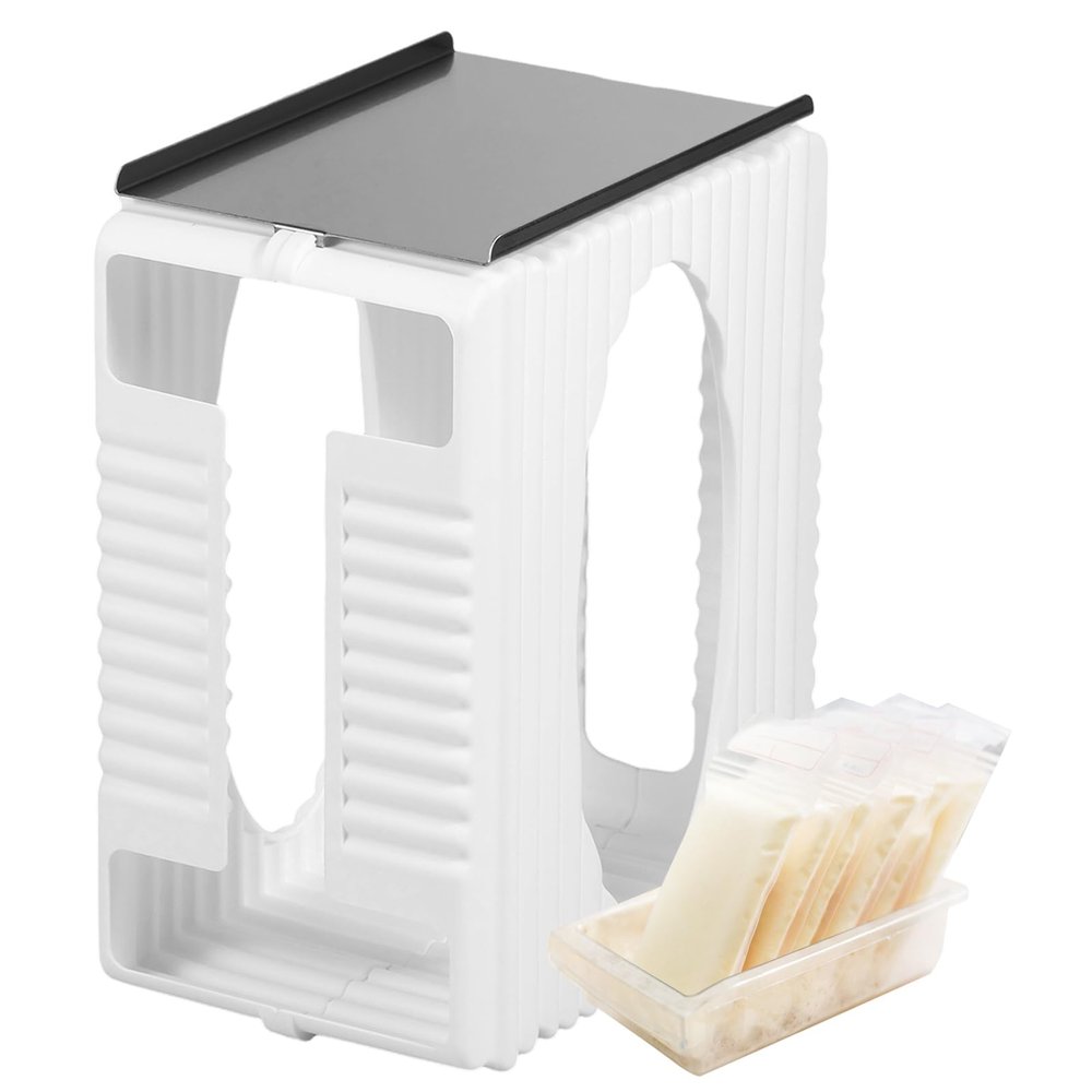 ZJRDYYK Breastmilk Freezer Organizer, Breastmilk Storage Container, First-in First-Out Breast Milk Bag Storage Tower with Tray, Freeze Organizer for Breast Milk Storage Bags, White