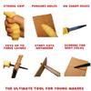 BuzzySaw Cardboard Crafter Set | Kids Safe Cutter/Knife | Three-in-One Tool [One Tool. Infinite Creations!] STEM | Educational | Classroom | 53 Piece Set view 2