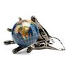 KALIFANO Gemstone Globe in Hand with Vibrant Polished Lapis Ocean and Mosaic Crystal Continents - World Globe with Metal Stand for Office & Home Dcor view 1