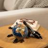KALIFANO Gemstone Globe in Hand with Vibrant Polished Lapis Ocean and Mosaic Crystal Continents - World Globe with Metal Stand for Office & Home Dcor view 2
