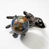 KALIFANO Gemstone Globe in Hand with Vibrant Polished Lapis Ocean and Mosaic Crystal Continents - World Globe with Metal Stand for Office & Home Dcor view 3