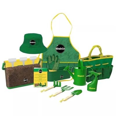 Red Toolbox Kids' Garden Tool Set with Flower & Vegetable Seeds, Childrens 23-Piece Gardening Kit, Hands-on Learning Experience for Kids 3+