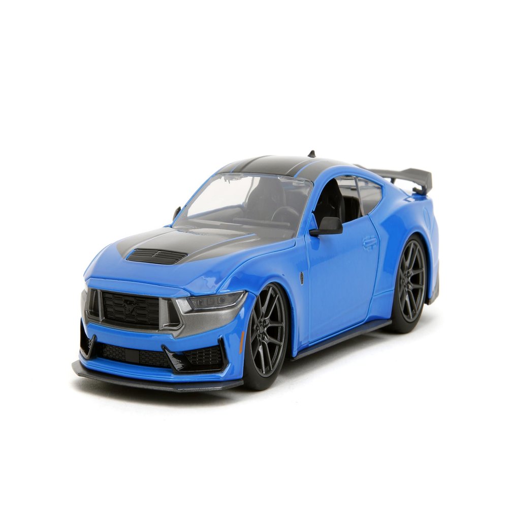 Jada Toys Bigtime Muscle 1:24 2024 Ford Mustang Dark Horse Die-cast Car - Opening Doors, Hood, Trunk, Rubber Tires(Blue)