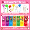 28Pack Glow in Dark Sticky Hands With Valentines Greeting Cards Bulk Valentines Party Favors for Kids Stretchy Toy Goodie Bag Pinata Stuffers Treasure Box Toys Exchange Gifts School Supplies view 2