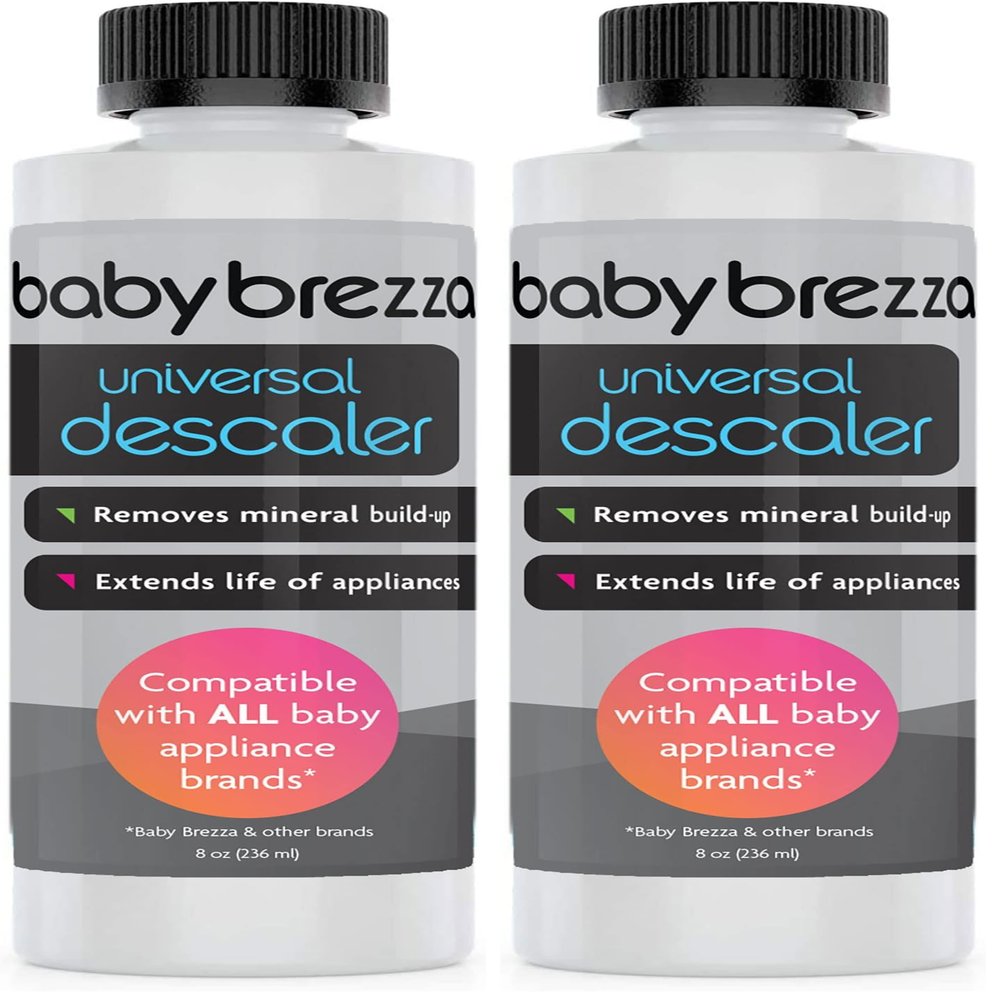 Baby Brezza Descaler 8 oz. Made in USA. Universal Descaling Solution for Brezza and Other Baby Appliances. Removes Mineral Build-up and extends Your Machines lifespan (Pack of 2)
