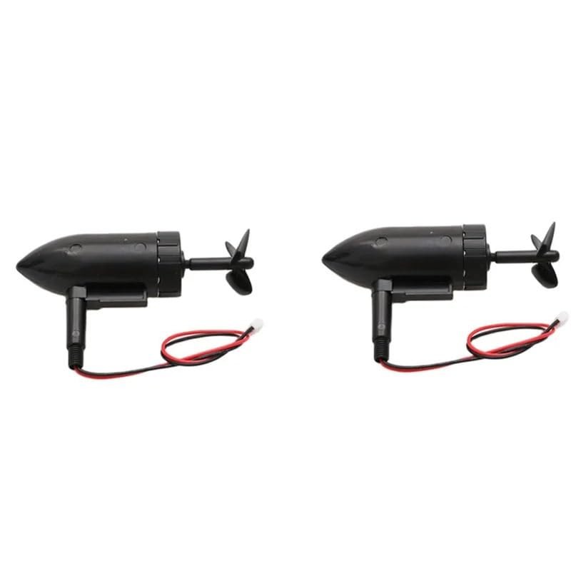 2PCS RC Fishing Bait Boat 8.4V Underwater Underwater Thruster Motor Waterproof Propulsor Engine Parts with 3-Blades Propeller(Length 10cm)