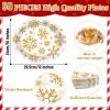 50 Count Christmas Oval Disposable Plates Winter Gold Snowflakes Paper Plates 10*12 inch Holiday Paper Plates Gold Snowflake Large Disposable Platter for Holiday Xmas Party Cookies Dinners Supplies view 2