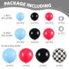 BIEUFBJI Race Car Balloons Arch Garland Kit 148Pcs Red Blue Black Checkered Flag Foil Balloon 100Pcs Racing Cake topper and 1Pcs Racing Birthday Banner for Race Car Theme Party Boy Two Fast Birthday Decor view 2