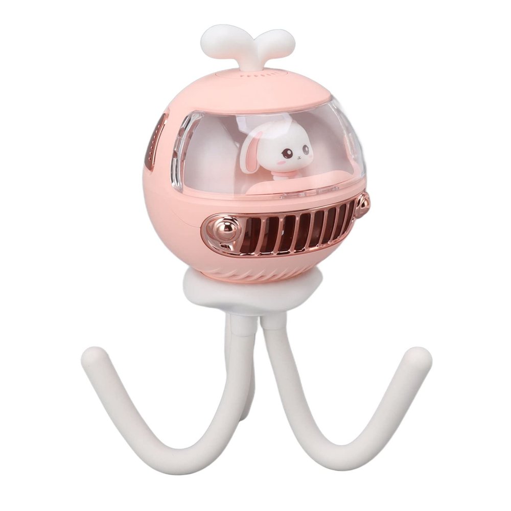 Baby Stroller Fan Quiet Rechargeable Flexible Clip On with Night Light for Baby Stroller