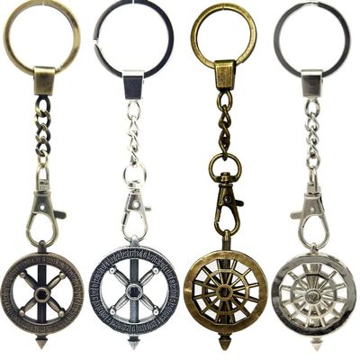 Breezy Made in USA, Multipurpose Fidget Spinner Top, Stress Relief Accessory Toy, Spinning Top Amulet Jewelry Necklace, 4 Pack Roulette + Ferris Wheel Bundle Antique Brass + Silver