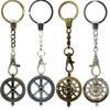 Breezy Made in USA, Multipurpose Fidget Spinner Top, Stress Relief Accessory Toy, Spinning Top Amulet Jewelry Necklace, 4 Pack Roulette + Ferris Wheel Bundle Antique Brass + Silver view 1