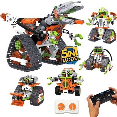 anysun 5 in 1 STEM Robot Building Kit, Dinosaur Building Toys for Kids Age 8-12, Remote & APP Controlled, Educational Robotics Science Toy for Boys Girls Christmas and Birthday - 539pcs