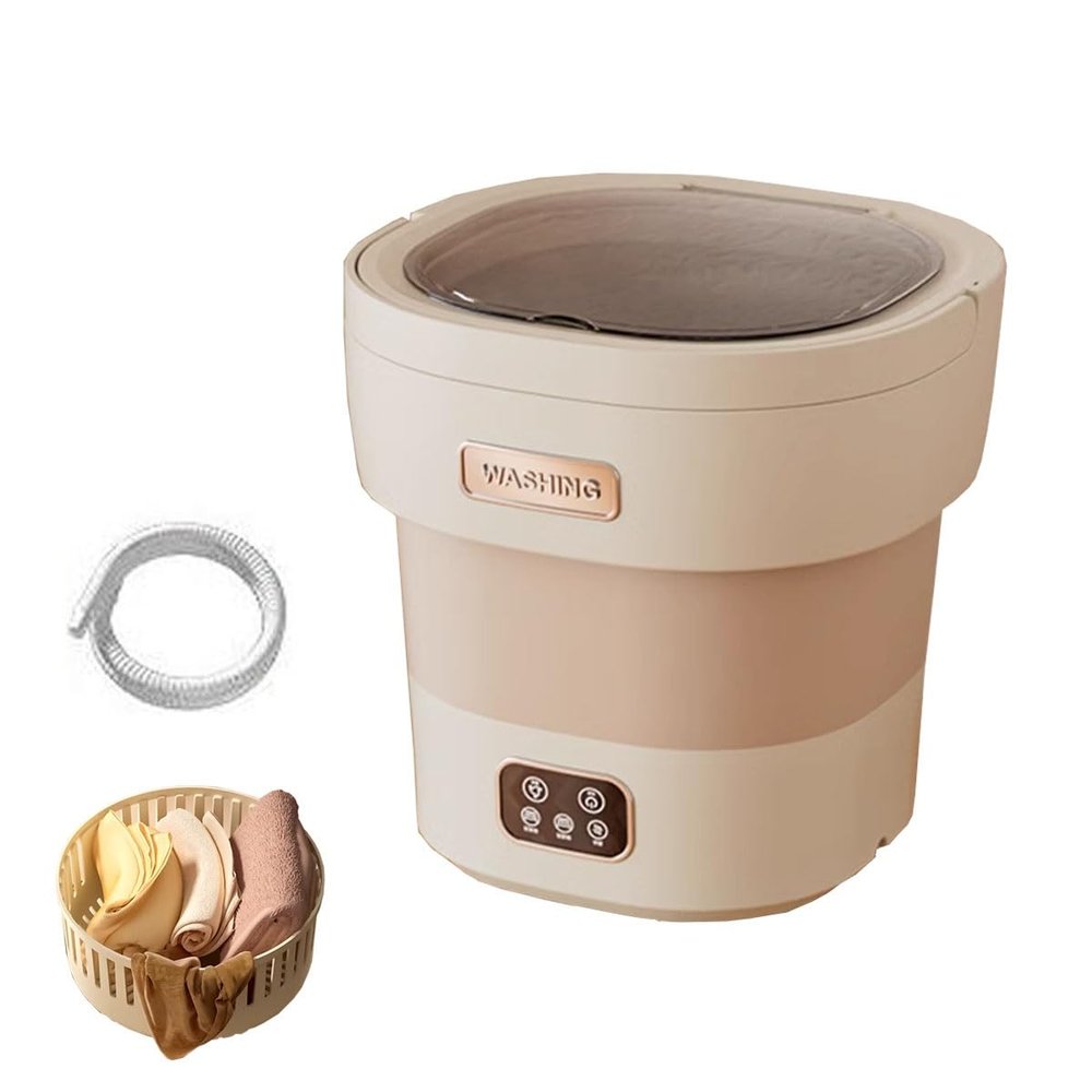 Upgraded Large Capacity Washer 18L Foldable Washing Machine 12x12x13in Portable Washer For Underwear, Baby Clothes Or Socks Space Saver(Pink)