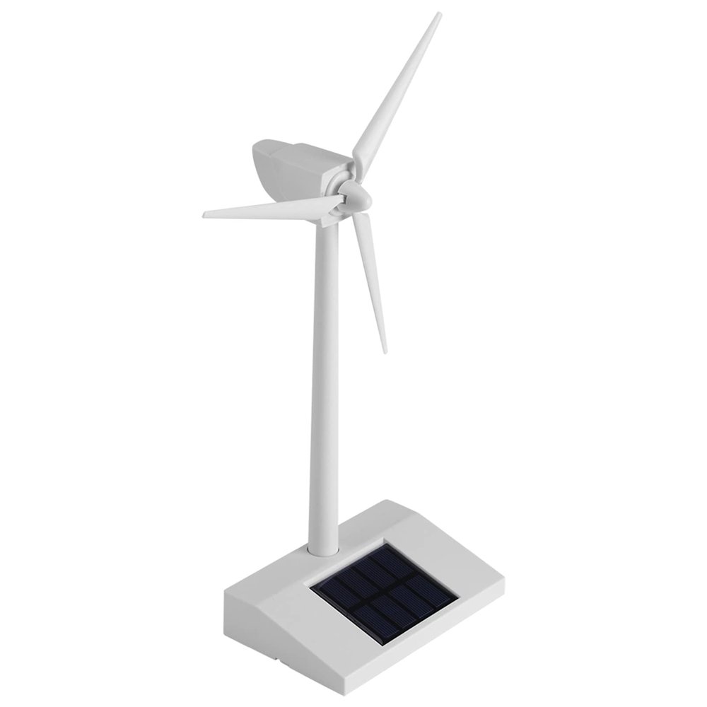 ZASCHMOY Mini Wind Mill Toy for Kids Science Teaching Tool - Solar Energy, ABS Plastic, White, 14 * 9 * 26cm
