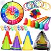 Libima 57 Pcs Carnival Games Combo Set for Kids, Bean Bags Ring Toss Game Dart Board with Sticky Balls Plastic Cones Egg Spoon Race Indoor Outdoor Party Supplies for Boys Girls Adults Birthday Gifts view 1