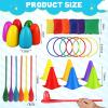 Libima 57 Pcs Carnival Games Combo Set for Kids, Bean Bags Ring Toss Game Dart Board with Sticky Balls Plastic Cones Egg Spoon Race Indoor Outdoor Party Supplies for Boys Girls Adults Birthday Gifts view 2