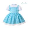 Auggle Girls Halloween Costume Outfit Blue Plaid Princess Dress Storybook Character Party Dress Up Cosplay Blue Plaid(4-5Years) view 1
