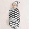 Muishi Black Car Icon Newborn Swaddle Blankets Hat Sets Soft Baby Receiving Blanket Swaddle Sack for Baby Shower Infant Boy Girl Gift view 3