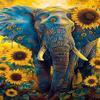 1000 Piece Puzzles Sunflower Elephant Home Decor Valentines Day Decorations - More Difficult Challenge Puzzles (Wooden Puzzles Includes Beautiful Gift Box) for All Adult Beginners view 1