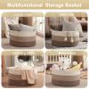 OIAHOMY 90L Blanket Basket for Living Room, Large Basket 23" x 23" x 13" with Handle, Laundry Hamper for Blankets, Pillows, Toy Storage for Kids, Dogs - Gradient Brown view 4