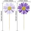 Ephlyn 24Pcs Purple Daisy Cupcake Toppers Flower Cake Toppers Daisy Cake Decorations Chrysanthemum Cupcake Toppers Spring Daisy Flower Cake Picks for Birthday Wedding Supplies view 2