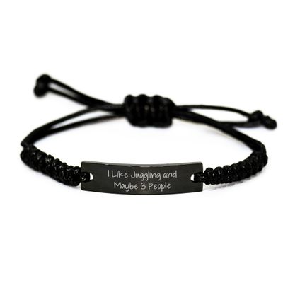Amangny Juggling Enthusiasts Will Love This Adjustable Rope Bracelet, Funny Quote Included, Makes a Great Birthday Unique Gift from Friends