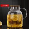 Kettle Heat-Resistant Explosion-Proof Glass Water Bottle Cold Water Bottle with Deluxe Stay Cool Handles Spill-Free Spout Hammered Finish High Gloss Polish view 4