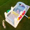 25FT Commercial Grade White Bounce House, Inflatable Obstacle Course w/Water Slide for Adult Big Kid 5-12, (100% PVC) (Splash Water Pool) (1100w Blower) for Backyard Birthday Wedding Party Macaroon view 1