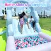 25FT Commercial Grade White Bounce House, Inflatable Obstacle Course w/Water Slide for Adult Big Kid 5-12, (100% PVC) (Splash Water Pool) (1100w Blower) for Backyard Birthday Wedding Party Macaroon view 4