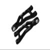 Aluminum 7075 Alloy Rear Upper Suspension Arms for Arrma 1/14 Mojave GROM MEGA 380 Brushed 4X4 Small Scale Desert Truck RTR-ARA2104 Upgrades - Black view 1