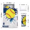 Custom Toddler Nap Mat for Preschool, Personalized Name Slumber Bags with Baseball Designs for Kids Daycare, Roll Up Sleeping Mats with Flannel Blanket & Removable Pillow for Boys Girls Color22 view 3