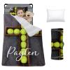 Custom Toddler Nap Mat for Preschool, Personalized Name Slumber Bags with Baseball Designs for Kids Daycare, Roll Up Sleeping Mats with Flannel Blanket & Removable Pillow for Boys Girls Color17 view 1