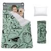 Custom Toddler Nap Mat for Preschool, Personalized Name Slumber Bags with Baseball Designs for Kids Daycare, Roll Up Sleeping Mats with Flannel Blanket & Removable Pillow for Boys Girls Color03 view 1