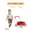 PULA Baby Push Walker with Wheels Toddler Wagon for First Learner Baby Toys 6-12 Months, 1 Year Old Birthday Gifts, Indoors and Outdoors (Red) view 2