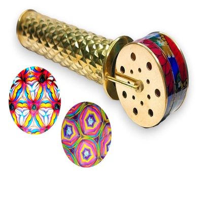BRASSLICIOUS Triple Wheel Brass Kaleidoscope  Handmade Artistic Optical Instrument with Rotating Wheels, Designed for Adults | Creates Countless Intricate Patterns