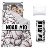 Custom Toddler Nap Mat for Preschool, Personalized Name Slumber Bags with Baseball Designs for Kids Daycare, Roll Up Sleeping Mats with Flannel Blanket & Removable Pillow for Boys Girls Color23 view 1