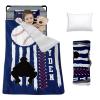 Custom Toddler Nap Mat for Preschool, Personalized Name Slumber Bags with Baseball Designs for Kids Daycare, Roll Up Sleeping Mats with Flannel Blanket & Removable Pillow for Boys Girls Color08 view 1
