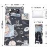 Custom Toddler Nap Mat for Preschool, Personalized Name Slumber Bags with Baseball Designs for Kids Daycare, Roll Up Sleeping Mats with Flannel Blanket & Removable Pillow for Boys Girls Color04 view 3
