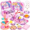 Hohosunlar Unicorn Tea Party Set for Little Girls, Toddler Princess Toy Tea Set, Pretend Play Teapot Dessert Tea Cup Set Food Kitchen Playset, Birthday Unicorn Gift for 3 4 5 6 7 8 Year Old Girl view 1