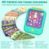 Kids Learning Tablet Educational Learning Pad for Toddlers 2-5 to Learn Alphabets, Numbers, Foods, Time, Music, Vehicles,Tablet Toy for Toddlers Ages 2 3 4 5 6 Years Old Green view 3