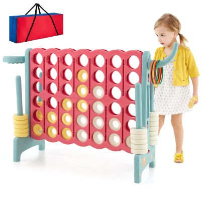AKUSTIK Giant Connect Game Outdoor, 4 in a Row Jumbo 4 to Score Connect Game for Kids Adults Family Party Yard Lawn, Large Connect Game with Quick Release Slider 42 Jumbo Rings