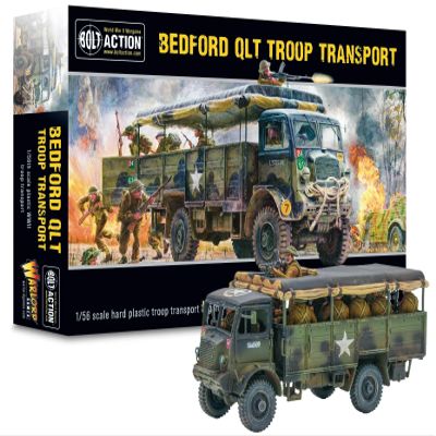 Bedford QLT Troop Transport - 1:56 / 28mm British Army Plastic Scale Model Truck for Bolt Action by Warlord Games Highly Detailed World War 2 Miniatures