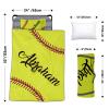 Custom Toddler Nap Mat for Preschool, Personalized Name Slumber Bags with Baseball Designs for Kids Daycare, Roll Up Sleeping Mats with Flannel Blanket & Removable Pillow for Boys Girls Color21 view 3