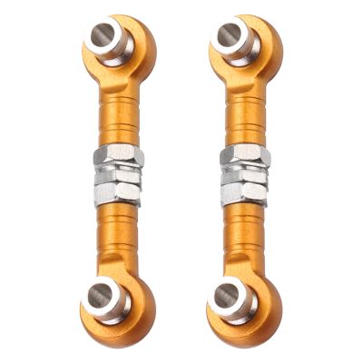 MECCANIXITY 2pcs Steering Servo Turnbuckle Rod RC Aluminum Alloy Linkages for HSP 1/10 94123 On-Road RC Car(Yellow)