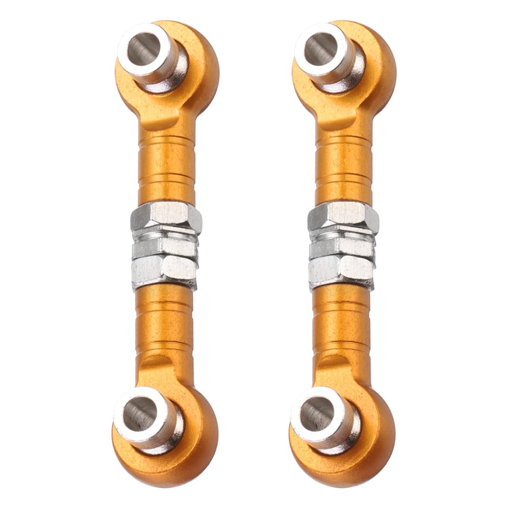 MECCANIXITY 2pcs Steering Servo Turnbuckle Rod RC Aluminum Alloy Linkages for HSP 1/10 94123 On-Road RC Car(Yellow)