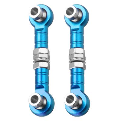 MECCANIXITY 2pcs Steering Servo Turnbuckle Rod RC Aluminum Alloy Linkages for HSP 1/10 94123 On-Road RC Car(Blue)