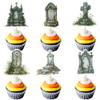 Ephlyn 36Pcs Halloween Cupcake Toppers Tombstones Graveyard Cake Decorations for Halloween Party Kids Babyshower Birthday Party Decoration Supplies view 2