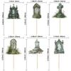Ephlyn 36Pcs Halloween Cupcake Toppers Tombstones Graveyard Cake Decorations for Halloween Party Kids Babyshower Birthday Party Decoration Supplies view 3